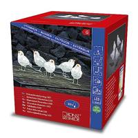 Verlicht kerstfiguur voor buiten - 5 vogels wit - 40 LEDs - Neutraal wit - Dimbaar - 12 cm hoog - Kerstverlichting - thumbnail