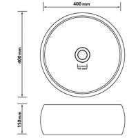 Wastafel rond 40x15 cm keramiek mat donkergrijs - thumbnail