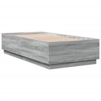 Bedframe met LED-verlichting bewerkt hout grijs sonoma 75x190cm - thumbnail