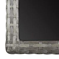 Tuintafel 110x53x72 cm glas en poly rattan antraciet - thumbnail