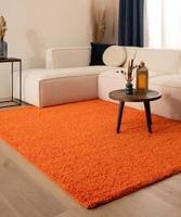Tapeso Hoogpolig vloerkleed shaggy Trend effen - oranje - 160x230 cm - thumbnail