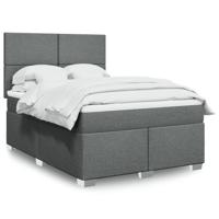 Boxspring met matras stof donkergrijs 160x200 cm - thumbnail