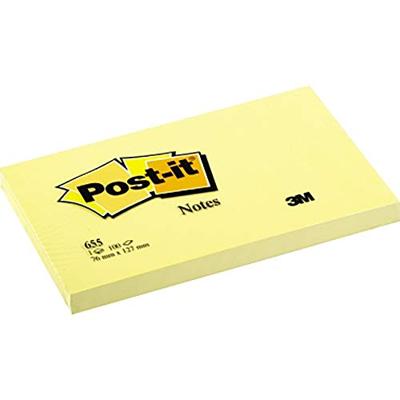 Post-It Notes, 100 vel, ft 76 x 127 mm, geel, pak van 12 blokken