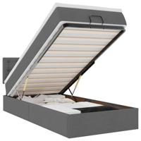 Ottoman bed met matras 100x200cm stof donkergrijs - thumbnail