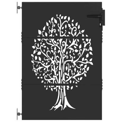 Tuinpoort, Tuinpoort 85x75 cm Corten Staal Boomontwerp Zwart