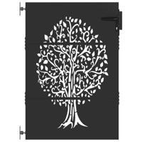 Tuinpoort, Tuinpoort 85x75 cm Corten Staal Boomontwerp Zwart - thumbnail