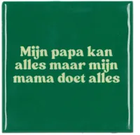 Daan Kromhout Design tegeltje keramiek papa en mama 10x10cm groen - thumbnail