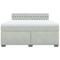 Boxspring met matras fluweel lichtgrijs 180x200 cm - thumbnail