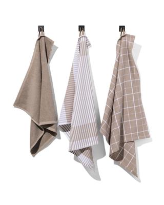 HEMA Thee- en keukendoeken bruin - 4 stuks (naturel)