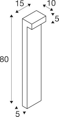 SLV PadverlichtingL-Line 80cm antraciet - 1003538