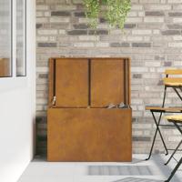 Buitenopslagdoos met opslag Bruin 80 x 50.5 x 50 cm Cortenstaal - thumbnail
