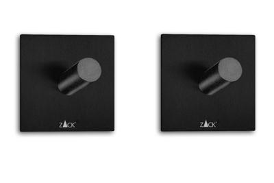 Zack Duplo/Peco Handdoekhaak vierkant zwart 2 stuks