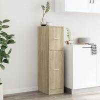 Apothekerskast 30x41x118 cm bewerkt hout sonoma eikenkleurig - thumbnail