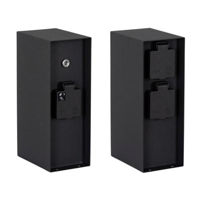 Buitenstopcontact Charge Zwart tuinstopcontact met schemersensor