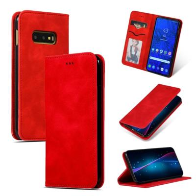 Retro huid voelen Business magnetische horizontale Flip lederen case voor Samsung Galaxy S10 E (rood) Retro huid voelen Business magnetische horizontale Flip lederen case voor Samsung Galaxy S10 E (rood)