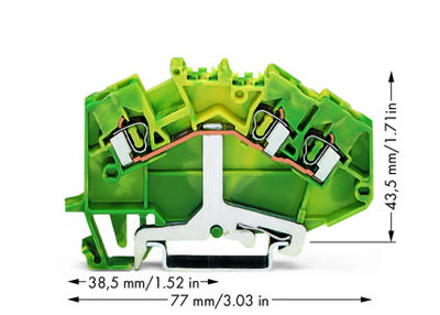 WAGO 780-637 Aardingsklem 5 mm Spanveer Toewijzing: Terre Groen, Geel 50 stuk(s)
