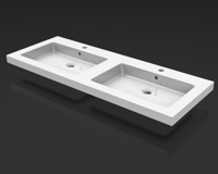 Wiesbaden Keramische Dubbele Meubelwastafel 120x46 cm met 2 Kraangaten - thumbnail