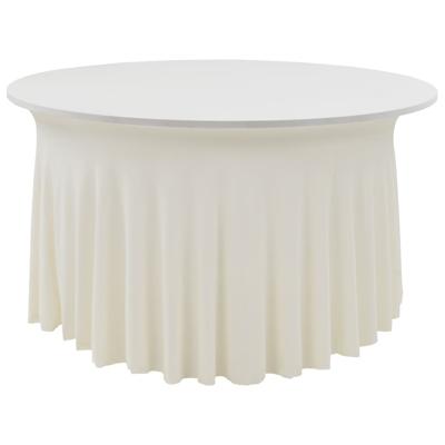 vidaXL 2 st Tafelhoezen stretch met rok 180x74 cm crème