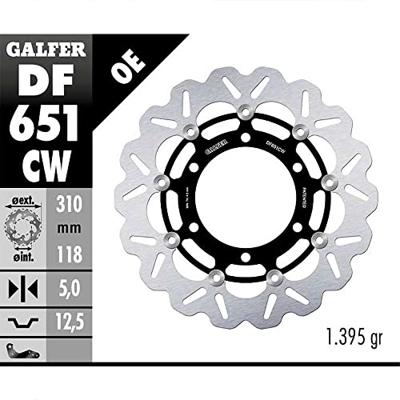 GALFER wave remschijf "df651" rotor brake rotors swimming