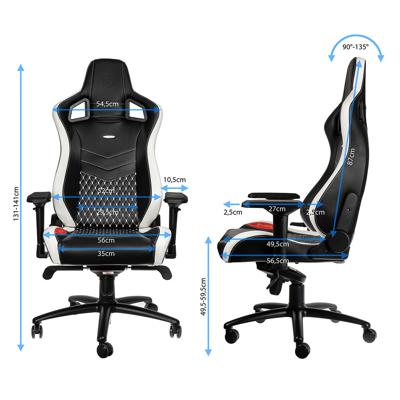 Noblechairs Epic Real Leather Black/White/Red