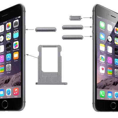 Originele kaart lade & Volume controle sleutel & scherm Lock toets & Mute Switch Vibrator toets Kit voor iPhone 6(Grey)