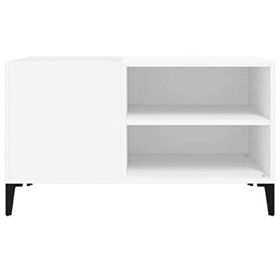 Platenkast 84,5x38x48 cm bewerkt hout wit - thumbnail