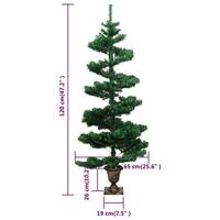 VidaXL Kunstkerstboom met verlichting en pot 120 cm pvc groen - thumbnail