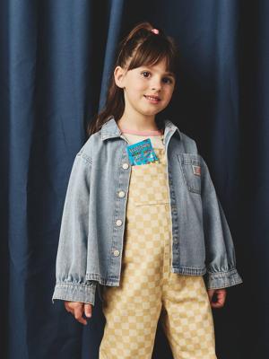 Spijkerblouse voor meisjes met losse pasvorm lichtblauw