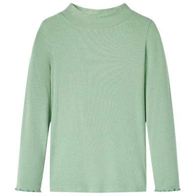 VidaXL Kindershirt met lange mouwen lage col 140 donkermintkleurig