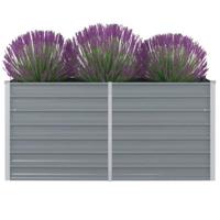 VidaXL Plantenbak verhoogd 160x80x77 cm gegalvaniseerd staal grijs - thumbnail