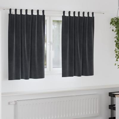 VidaXL Verduisterende gordijnen 2 pcs donkergrijs 140 x 140 cm fluweel