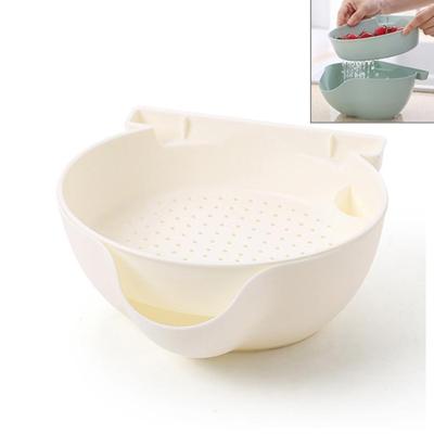 Keuken dubbele laag fruit Bowl wassen mand luie beugel snack noten Bowl (wit) Keuken dubbele laag fruit Bowl wassen mand luie beugel snack noten Bowl (wit)