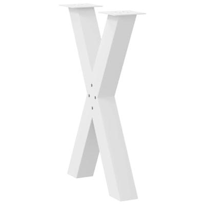 Eettafelpoten 2 st X-vormig 60x(72-73) cm staal wit - thumbnail