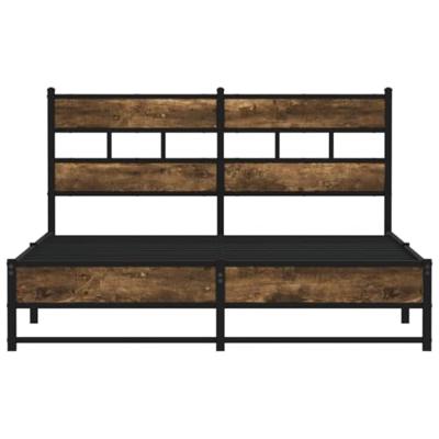 Bedframe zonder matras metaal gerookt eikenkleurig 140x190 cm Bedframe zonder matras metaal gerookt eikenkleurig 140x190 cm