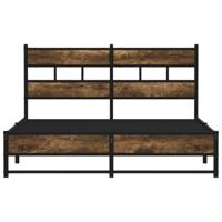 Bedframe zonder matras metaal gerookt eikenkleurig 140x190 cm - thumbnail