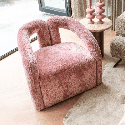 Richmond Fauteuil 'Dana' Chenille, kleur Roze