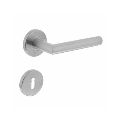 Intersteel Deurkruk Jura Hoek 90° op rozet met sleutelrozetten EN1906/4 - RVS Intersteel Deurkruk Jura Hoek 90° op rozet met sleutelrozetten EN1906/4 - RVS