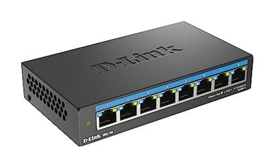 D-Link DMS-108 8-Port Multi-Gigabit Unmanaged Desktop Switch met acht 2.5G, Fanless, Low Profile, Compact, Metalen behuizing, QoS, Plug & Play