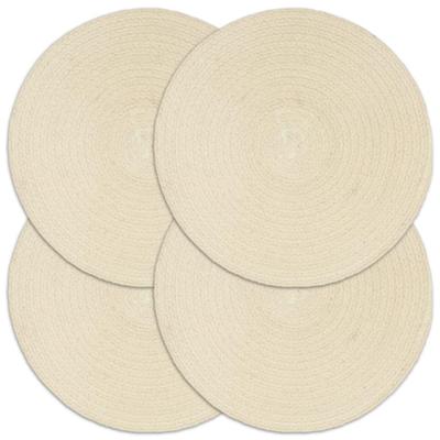 VidaXL Placemats 4 st rond 38 cm katoen natuurlijk