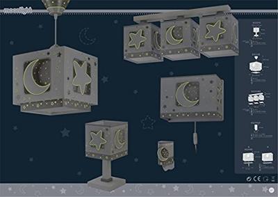 Dalber hanglamp Moonlight glow in the dark 24 cm 60W grijs