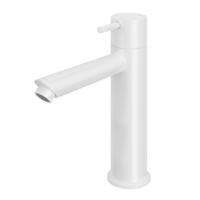 Hotbath Cobber middelhoge wastafelmengkraan met rechte uitloop zonder waste mat wit CB003MSWH - thumbnail