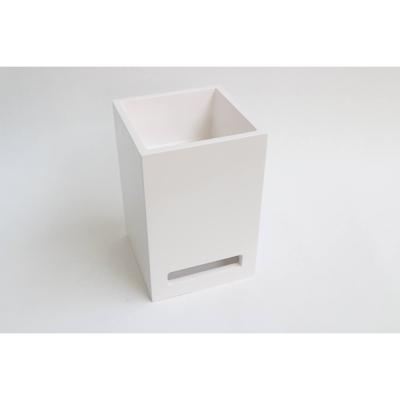 INK Fontein Skyscraper Polystone Zonder Kraangat Inclusief Handdoek Uitsparing En Verzonken Plug Glans Wit 20x20x30 cm