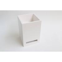 INK Fontein Skyscraper Polystone Zonder Kraangat Inclusief Handdoek Uitsparing En Verzonken Plug Glans Wit 20x20x30 cm - thumbnail