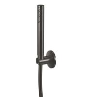 Staafhanddouche Qisani Flow Met Houder en Slang Geborsteld Gun Metal - thumbnail