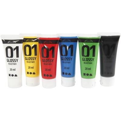 Creativ Company Acrylverf voor kidneren glossy standaardkleuren, 6x20ml