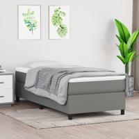 Boxspring met matras stof donkergrijs 90x190 cm - thumbnail