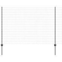 VidaXL Hek met paal grijs 1,6 x 10 m staal en pvc - thumbnail