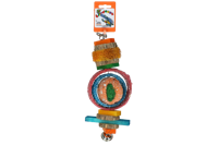 Birrdeeez Papegaai speelgoed rondhout/zaad Big - thumbnail