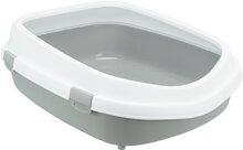 TRIXIE Primo kattenbak, met rand - XXL - 56 x 25 x 71 cm - Grijs en wit - Voor katten