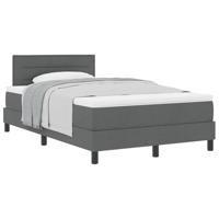 Boxspring Bed met Matras Donkergrijs 120x190 cm Stof - thumbnail